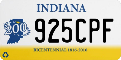 IN license plate 925CPF