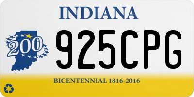 IN license plate 925CPG