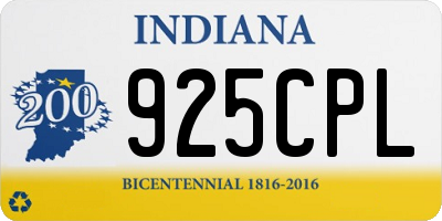 IN license plate 925CPL