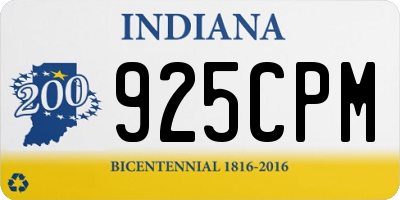 IN license plate 925CPM