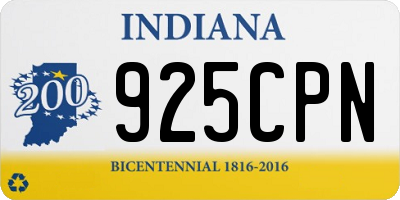 IN license plate 925CPN