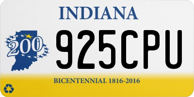 IN license plate 925CPU