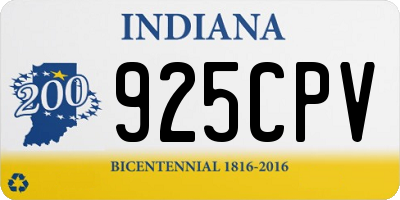 IN license plate 925CPV