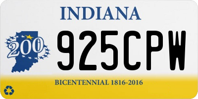 IN license plate 925CPW
