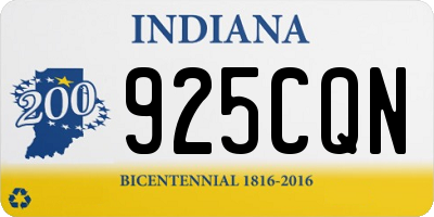 IN license plate 925CQN