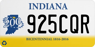 IN license plate 925CQR
