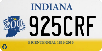 IN license plate 925CRF