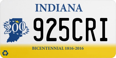 IN license plate 925CRI