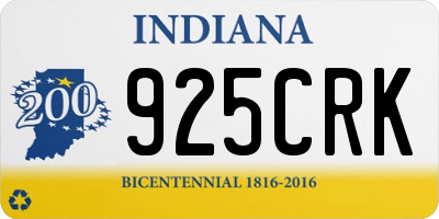 IN license plate 925CRK