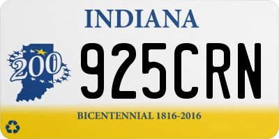 IN license plate 925CRN