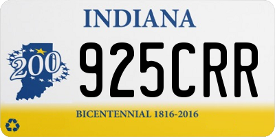 IN license plate 925CRR
