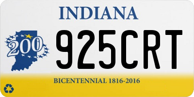 IN license plate 925CRT