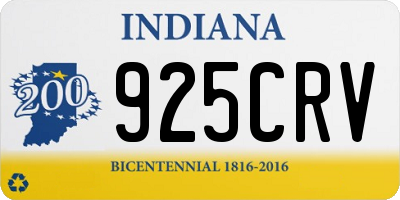 IN license plate 925CRV