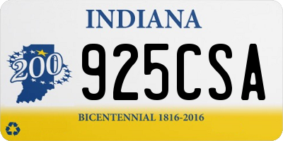 IN license plate 925CSA