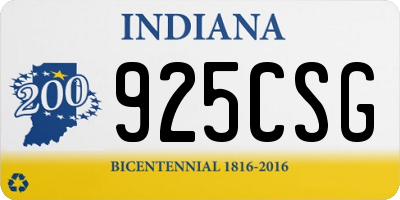 IN license plate 925CSG