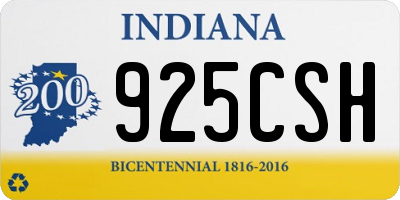 IN license plate 925CSH