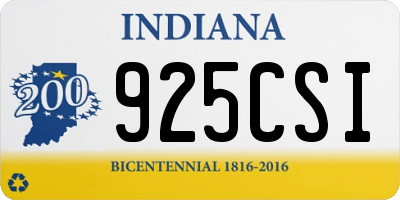 IN license plate 925CSI