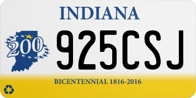 IN license plate 925CSJ