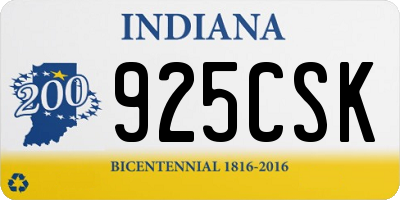IN license plate 925CSK