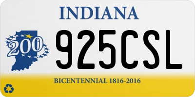 IN license plate 925CSL