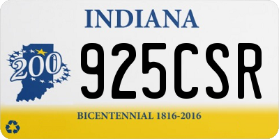 IN license plate 925CSR