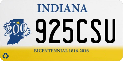 IN license plate 925CSU