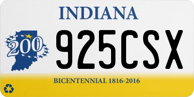 IN license plate 925CSX