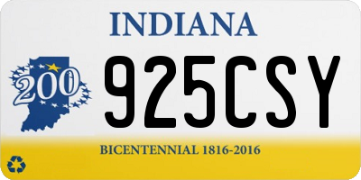 IN license plate 925CSY
