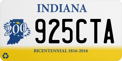 IN license plate 925CTA