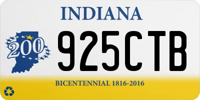 IN license plate 925CTB