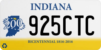 IN license plate 925CTC