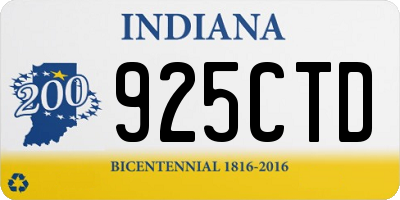 IN license plate 925CTD