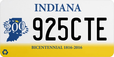 IN license plate 925CTE