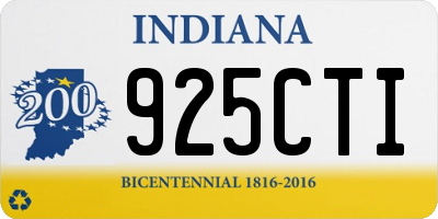 IN license plate 925CTI