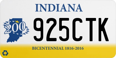 IN license plate 925CTK