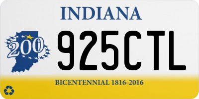 IN license plate 925CTL