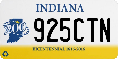 IN license plate 925CTN