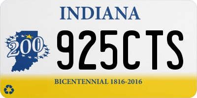 IN license plate 925CTS
