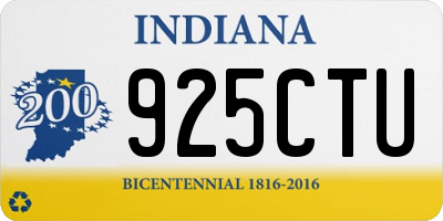 IN license plate 925CTU