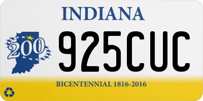 IN license plate 925CUC