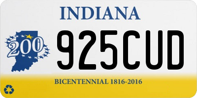 IN license plate 925CUD