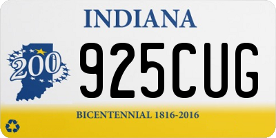 IN license plate 925CUG