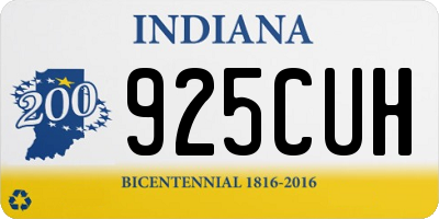 IN license plate 925CUH