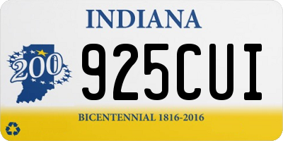 IN license plate 925CUI