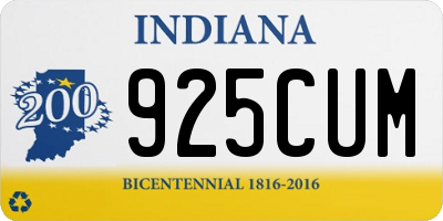 IN license plate 925CUM