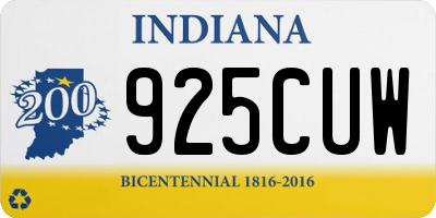 IN license plate 925CUW