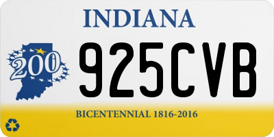 IN license plate 925CVB