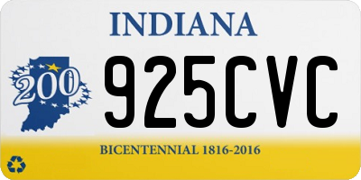 IN license plate 925CVC