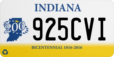 IN license plate 925CVI