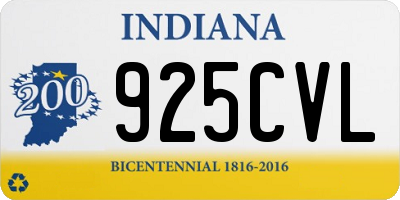IN license plate 925CVL